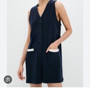 Tuckernuck Navy Terrycloth Myla Romper Coverup